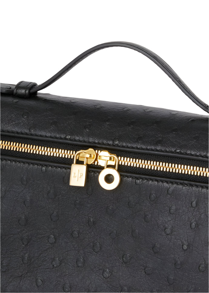 Loro piana extra pocket l19 green ostrich gold