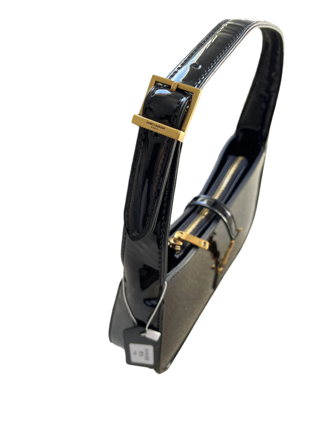 Black Saint Laurent le 5 à 7 in patent leather