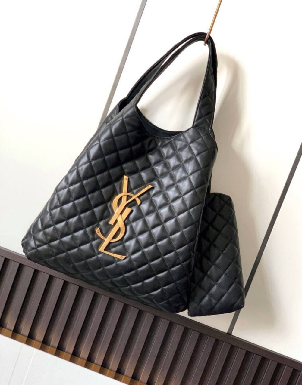 YSL ICARE MAXI SHOPPING BAG IN QUILTED LAMBSKIN