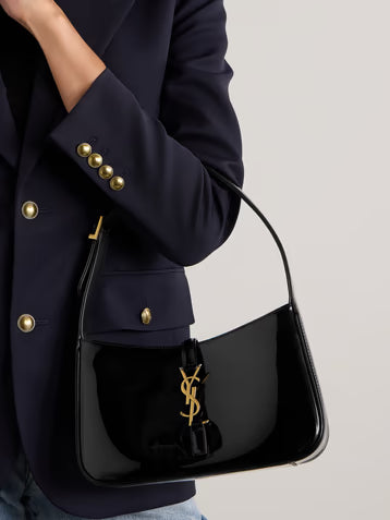 Black Saint Laurent le 5 à 7 in patent leather